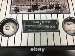 MLB New York Yankees Derek Jeter Signed Ball Framed With Yankee Stadium Photo COA