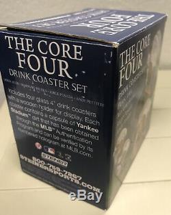 MLB New York Yankees Drink Coaster Set (4) The Core Four with Yankee Stadium Dirt