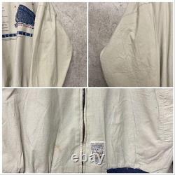 MLB Unused York Yankees 90s Reversible Embroidered Stadium Jacket 2XL Navy/Crea