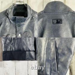 MLB Unused York Yankees Stadium Jacket Leather Size L Vintage Condition