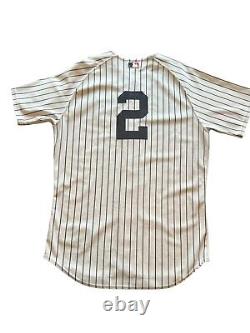 Majestic Authentic #2 New York Yankees 2008 Stadium Patch MLB Jersey White 48