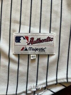 Majestic Authentic #2 New York Yankees 2008 Stadium Patch MLB Jersey White 48