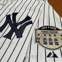 Majestic Authentic #7 New York Yankees 2008 Stadium Patch MLB Jersey White 48