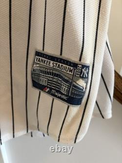 Majestic New York Yankees Babe Ruth #3 Pinstripe Jersey 2XL Yankee Stadium Patch