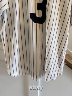 Majestic New York Yankees Babe Ruth #3 Pinstripe Jersey 2XL Yankee Stadium Patch