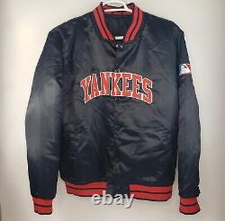 Majestic New York Yankees Stadium Jacket Men's Size XL Black x Red Embroidered
