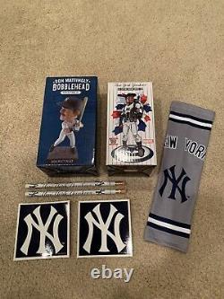 Mariano Rivera & Don Mattingly Yankees SGA Bobblehead Lot Witharm Sleeve, Pencils