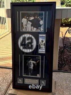 Mariano Rivera NY Yankees Final Game With Stadium Ticket Framed Photo 19x39
