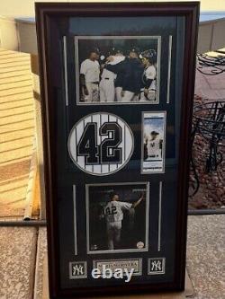 Mariano Rivera NY Yankees Final Game With Stadium Ticket Framed Photo 19x39