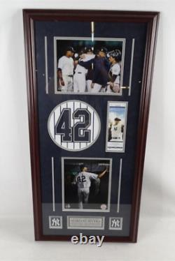 Mariano Rivera NY Yankees Final Game With Stadium Ticket Framed Photo 19x39