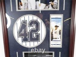 Mariano Rivera NY Yankees Final Game With Stadium Ticket Framed Photo 19x39