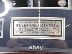 Mariano Rivera NY Yankees Final Game With Stadium Ticket Framed Photo 19x39