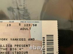 Metallica New York Yankees Stadium Big 4 Ticket Stub 9/14/2011 Vintage Rare