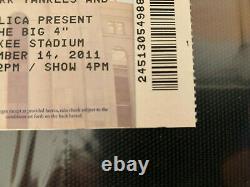 Metallica New York Yankees Stadium Big 4 Ticket Stub 9/14/2011 Vintage Rare