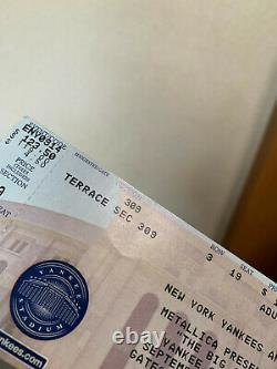 Metallica New York Yankees Stadium Big 4 Ticket Stub 9/14/2011 Vintage Rare