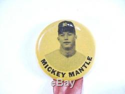 Mickey Mantle 1951 Baseball Stadium Pin New York Yankees W Ribbon & Bat Rare