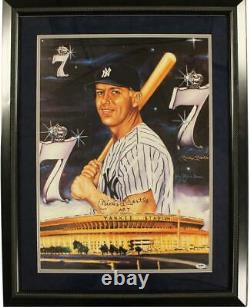 Mickey Mantle #7 Yankee Stadium Framed 32x26 Artwork By Robert Stephen Simon