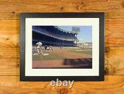 Mickey Mantle On-Deck at Yankee Stadium 1950's Matted and Framed Wall Hanging