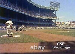 Mickey Mantle On-Deck at Yankee Stadium 1950's Matted and Framed Wall Hanging
