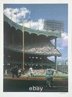 Mickey Mantle Roger Maris Yankee Stadium 18x24 Framed Purdom Signed Litho LE