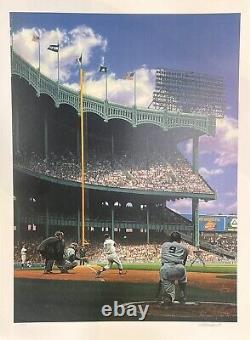 Mickey Mantle Roger Maris Yankee Stadium 18x24 Litho Photo LE Bill Purdom Signed