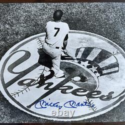 Mickey Mantle Signed Framed B&W Photo New York 1953 Yankees Stadium Bronx