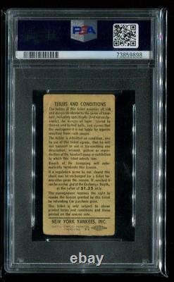 Mickey Mantle's 1st EXBH @ Yankee Stadium PSA Ticket 1951 New York Rookie RC