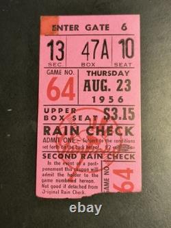 NEW YORK YANKEES Game Ticket Yankee Stadium- DH Aug 23, 1954 MANTLE HR #164