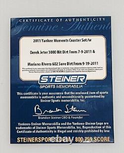 NIB Mint Derek Jeter / Mariano Riviera Steiner Yankees Stadium-Dirt Coaster 2011