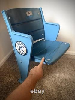 NY Yankee Stadium Full End Seat with logo. Old Stadium Joe DiMaggio #5 COA Steiner