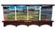 Ny Yankee Stadium Panoramic Four Plate Danbury Mint With Wood Wall Mount Display