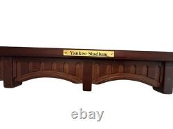 NY Yankee Stadium Panoramic Four Plate Danbury Mint with Wood Wall Mount Display