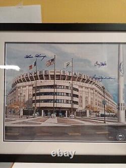 NY Yankee Stadium Print Signed G. Gossage G. Nettles R. Jackson 16x20 Steiner
