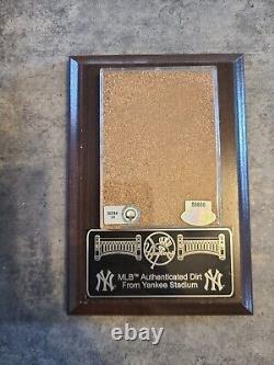 NY Yankees Authentic Dirt Plaque from the Old Yankee Stadium Final Season