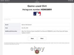 NY Yankees Game Used Dirt Bucket HZ402651 & 614. Jeters Final Game Yankee Stadium
