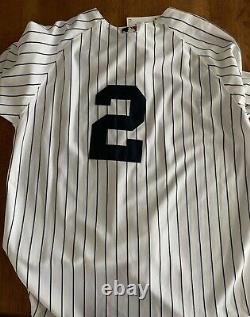 NY Yankees Jeter Authentic Jersey 2009 Yankee Stadium Patch As 50 Please Read
