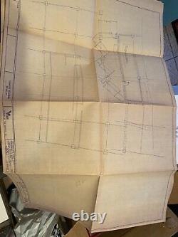 NY Yankees Old Stadium Floor Plan Very Rare With Stamps And Dates 3 Pages Total