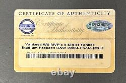 NY Yankees Stadium WS MVPs Signed 20x24 Framed Photo Rivera Ford Auto Fanatics