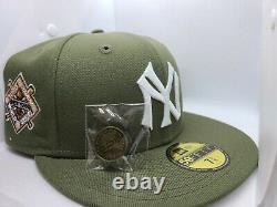 New Era Hat Club Exclusive New York Yankees Size 7 5/8 Olive Fitted Stadium