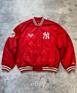 New Era New York Yankees MLB Big Logo Stadium Bomber Jacket Nylon Size L Men Red