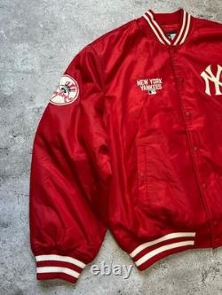 New Era New York Yankees MLB Big Logo Stadium Bomber Jacket Nylon Size L Men Red