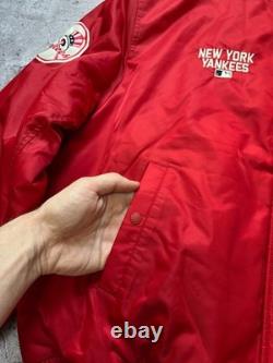 New Era New York Yankees MLB Big Logo Stadium Bomber Jacket Nylon Size L Men Red