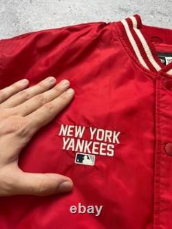 New Era New York Yankees MLB Big Logo Stadium Bomber Jacket Nylon Size L Men Red