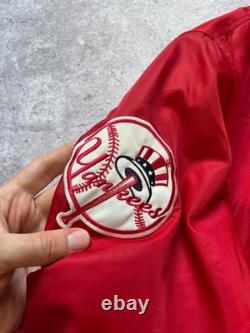 New Era New York Yankees MLB Big Logo Stadium Bomber Jacket Nylon Size L Men Red