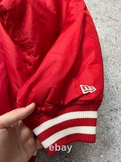 New Era New York Yankees MLB Big Logo Stadium Bomber Jacket Nylon Size L Men Red