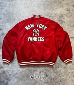 New Era New York Yankees MLB Big Logo Stadium Bomber Jacket Nylon Size L Men Red