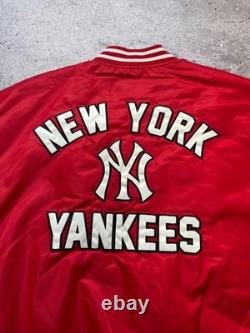 New Era New York Yankees MLB Big Logo Stadium Bomber Jacket Nylon Size L Men Red
