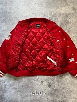 New Era New York Yankees MLB Big Logo Stadium Bomber Jacket Nylon Size L Men Red