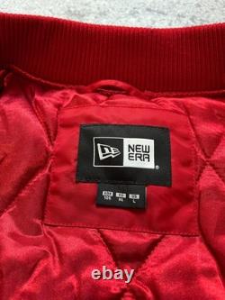 New Era New York Yankees MLB Big Logo Stadium Bomber Jacket Nylon Size L Men Red