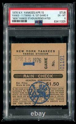 New Yankee Stadium Renovation Opening Day 1976 PSA Ticket New York Yankees